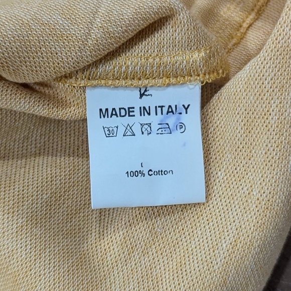 Mens ISAIA Cotton Short Sleeve Polo Shirt Yellow - Picture 5 of 5